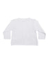 Baby Girls White Combed Cotton Diamond Knit Rosebud Trim Shrug Sweater 3-12M - SophiasStyle.com